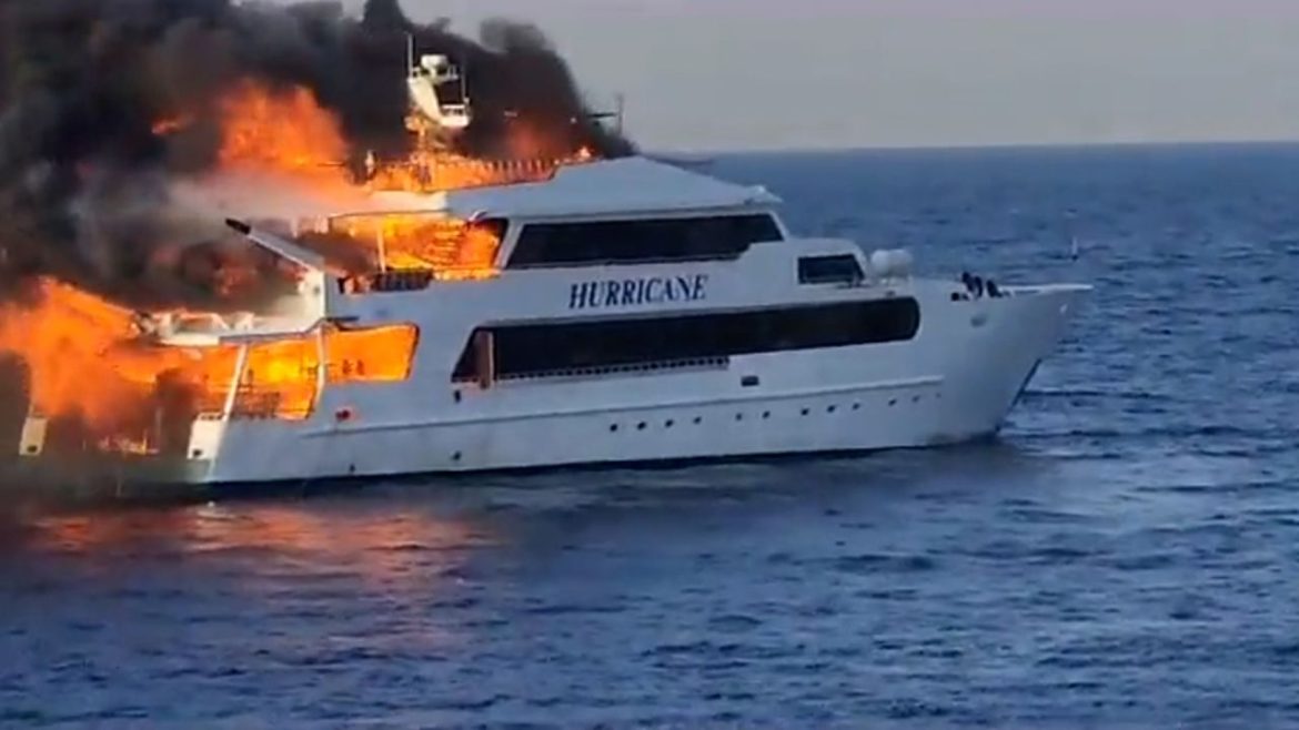 3 British tourists missing after boat catches fire on Egypt’s Red Sea